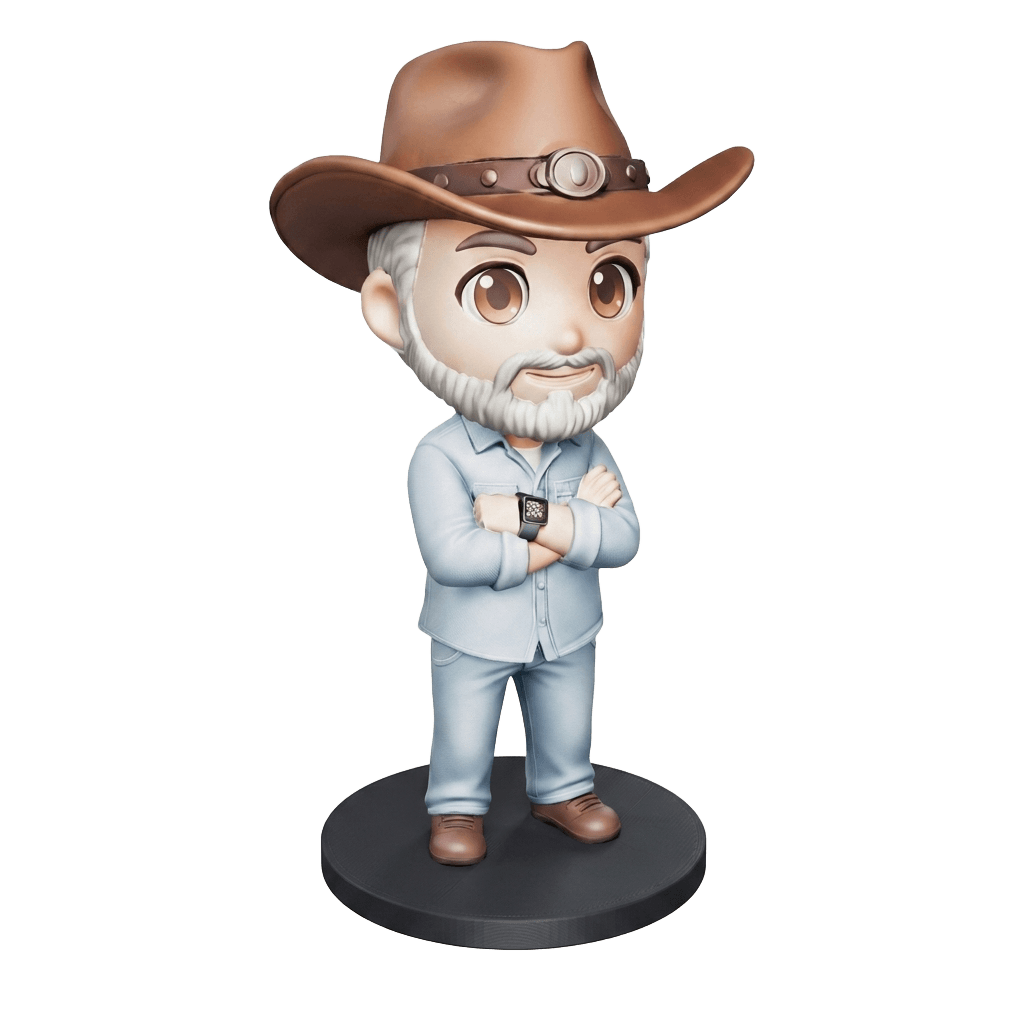 Full-color 3D printed cowboy Ghibli figure